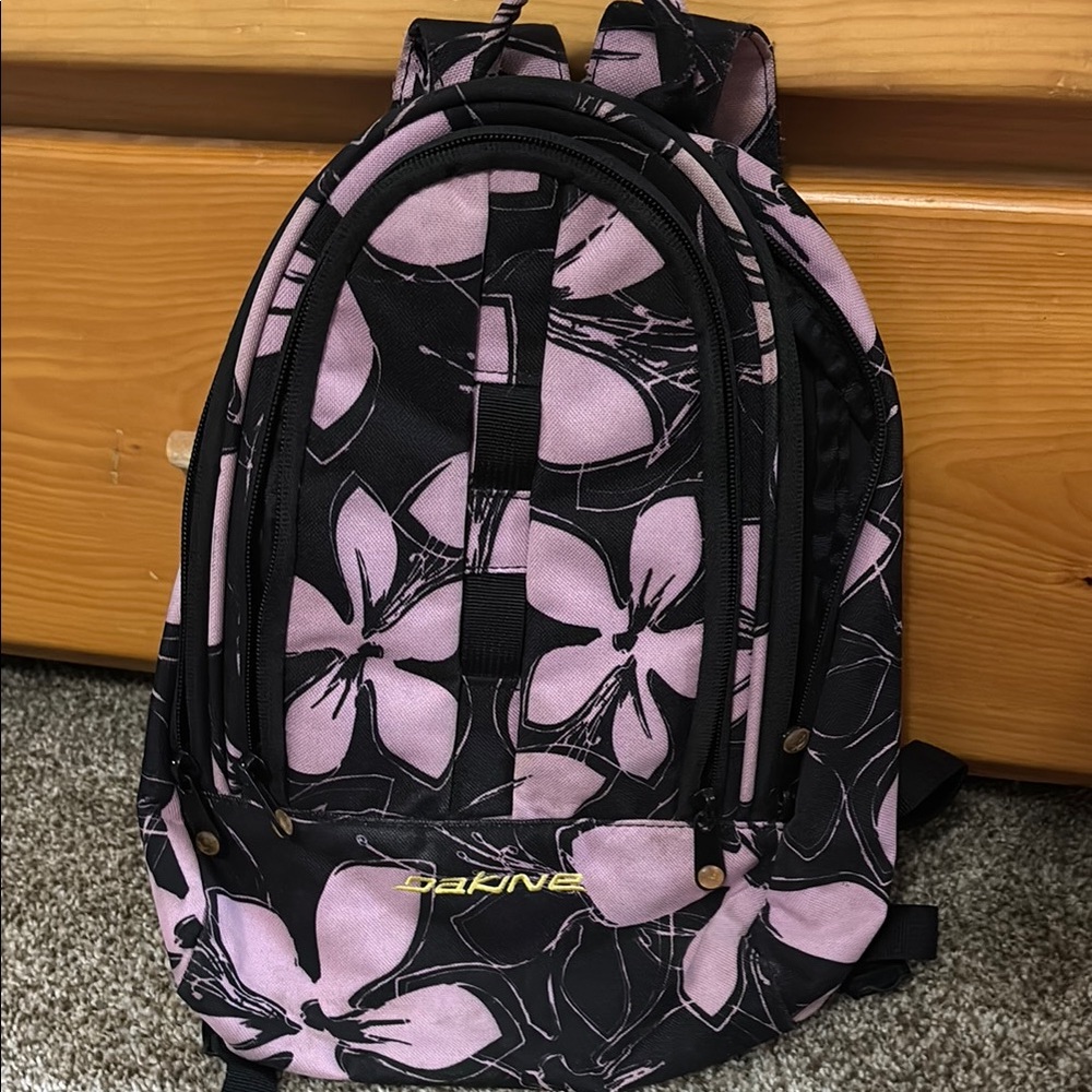 Dakine Black and Pink Floral Backpack with Durable Design